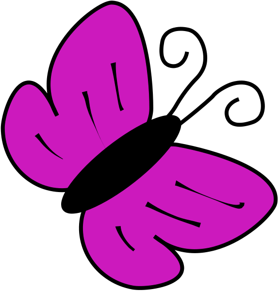 Purple Butterfly Clipart - Violet Butterfly Clip Art (575x600), Png Download