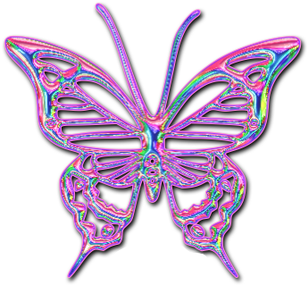 Neon Clipart Butterfly - Butterfly Neon Frame Png (540x380), Png Download