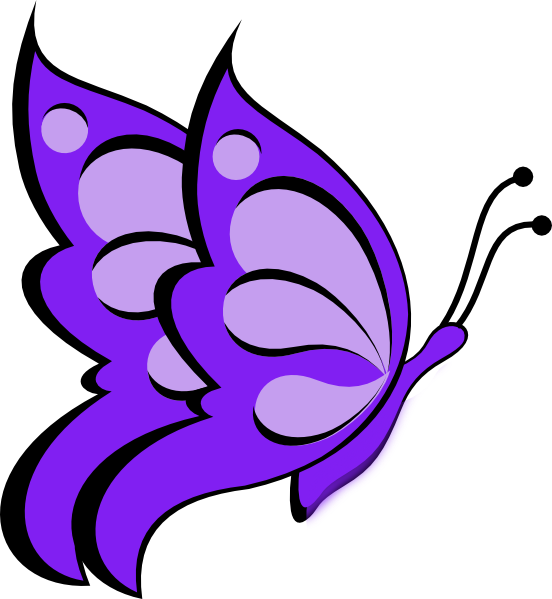 Light Purple Butterfly Clip Art - Clip Art (552x599), Png Download
