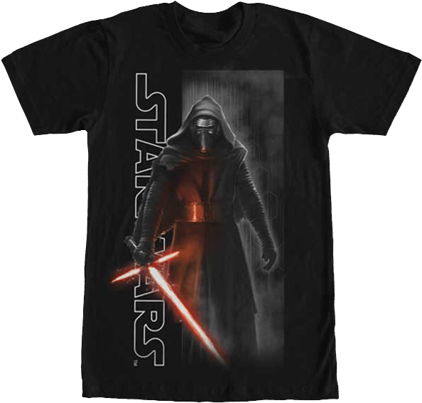 The Force Awakens Kylo Ren Lightsaber T-shirt - Star Wars (593x593), Png Download