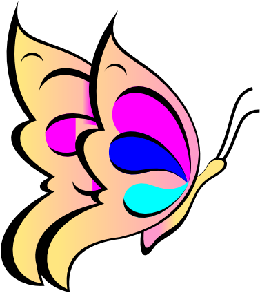 Butterfly Two Clip Art At Clker - Flying Butterfly Clip Art (600x494), Png Download
