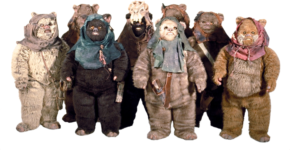 A Gaggle Of Ewoks - Andy Herd Star Wars (1000x564), Png Download