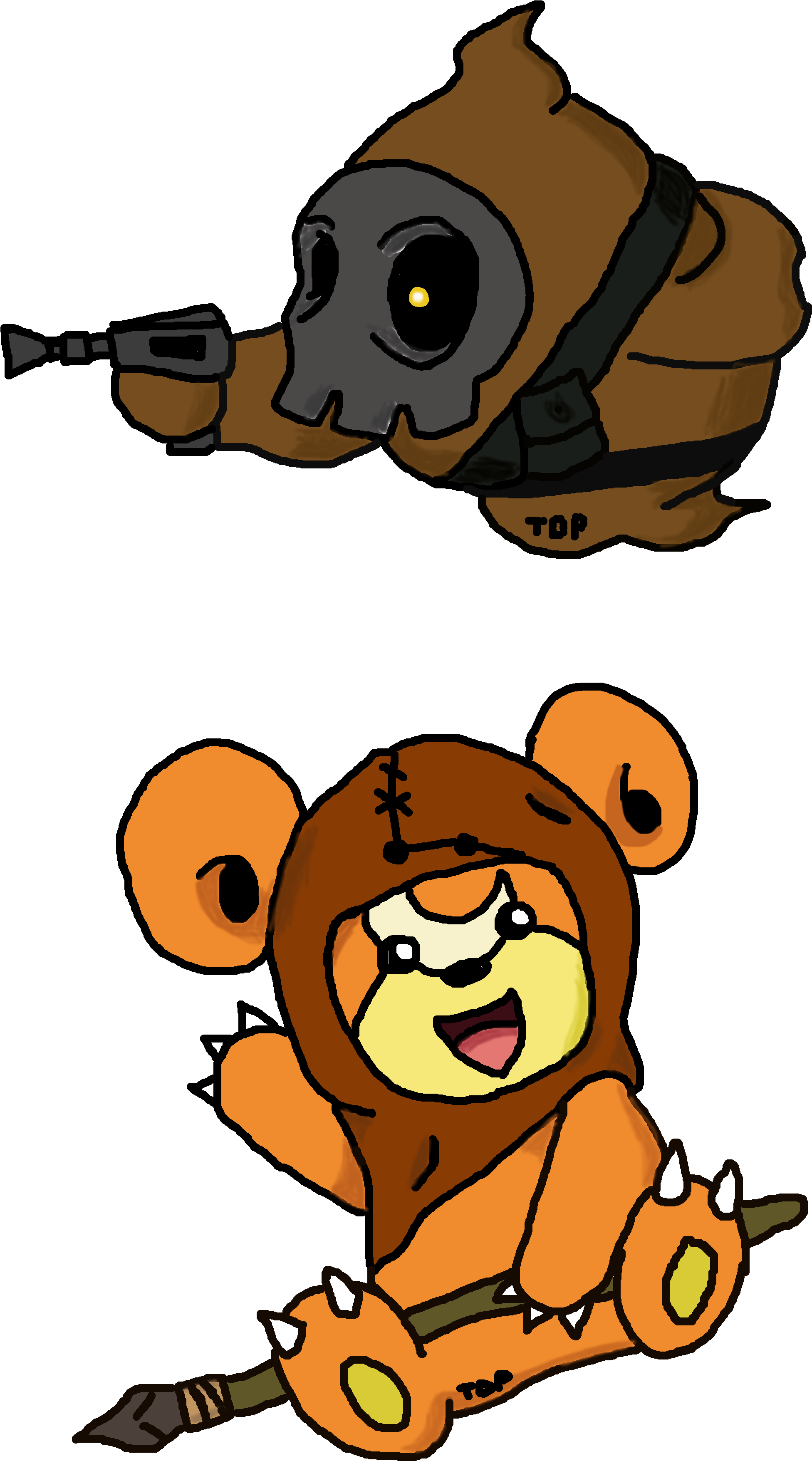 Jawa Duskull Ewok Teddiursa - Cartoon (2988x5312), Png Download