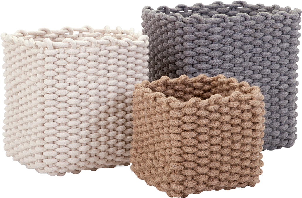Imax Natural Cotton Rope Baskets - Rope Basket (1500x1500), Png Download