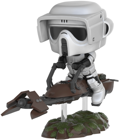 Ewok With Speeder Bike Funko Pop (560x560), Png Download