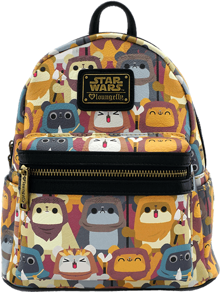Star Wars Ewok Print Mini-backpack (600x600), Png Download