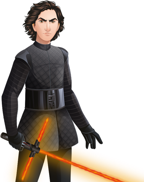 Star Wars Forces Of Destiny Logo And Rey Kylo Ren Chatacters - Star Wars Forces Of Destiny Kylo Ren (550x631), Png Download
