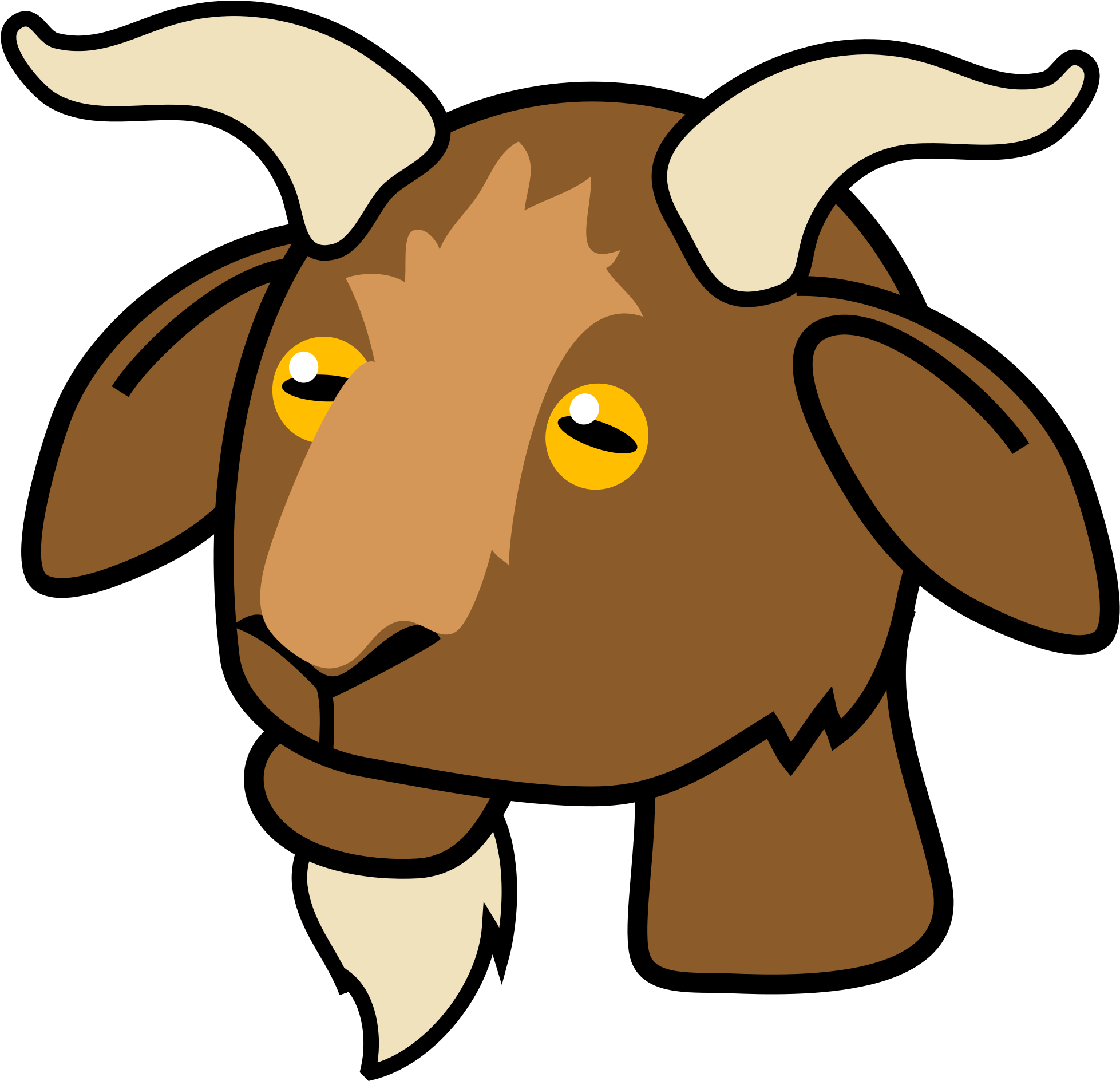 Goat Icon Png Jpg Freeuse Download - Goat Face Clip Art (2000x1933), Png Download