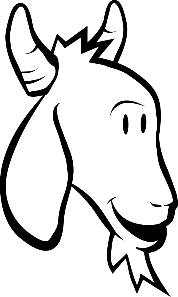Chuckling Goat Face (600x998), Png Download