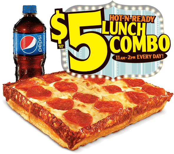 Little Caesars Lunch Combo - Little Caesars 4 Slice Deep Dish (600x540), Png Download