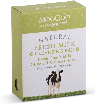 Fresh Goat's Milk Cleansing Bar 130g - Moogoo Fresh Milk Cleansing Bar (380x475), Png Download