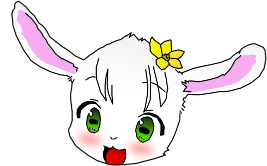 Face Mammal Pink Nose Vertebrate Cartoon Head Rabbit - Cat (550x366), Png Download