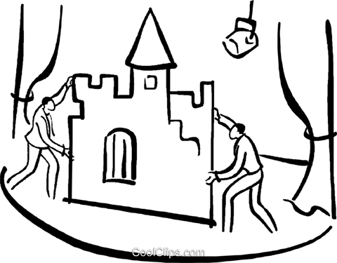 Setting Clipart Black Png - Theatre Props Clipart (480x375), Png Download