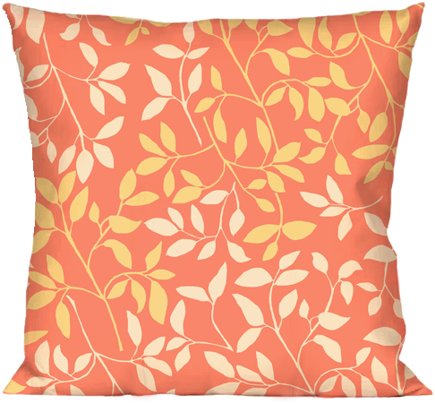 A Great New Abstract Leaf Patterned Fabric To Decorate - Cushion (532x509), Png Download
