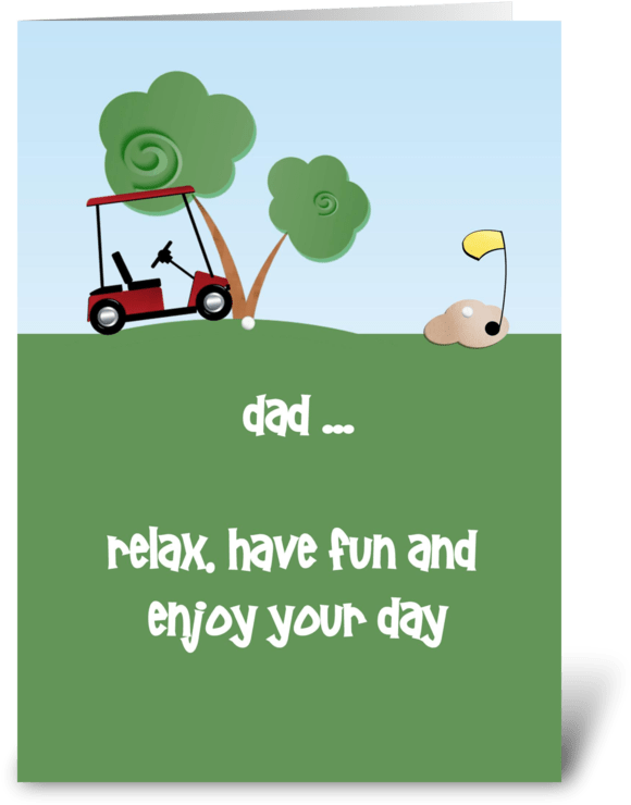 Father's Day, Golf Greeting Card - Fathers Day Golf Cards (700x792), Png Download