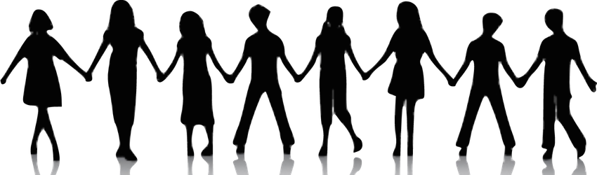 Silhouettes Holding Hands (850x250), Png Download