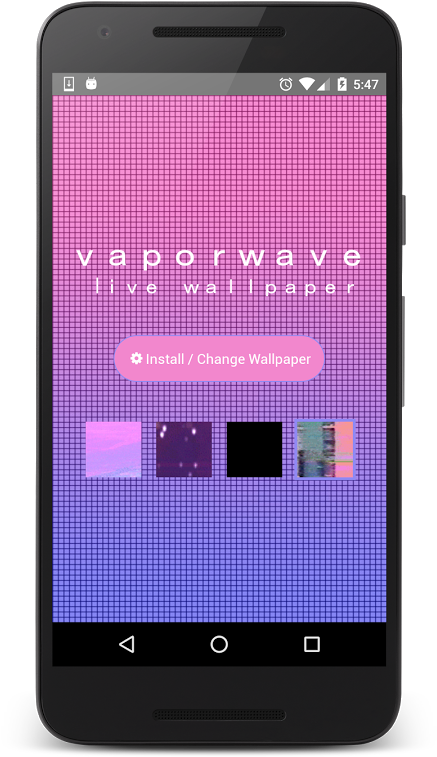 Wallpaper Vaporwave Live Wallpaper - Vaporwave Live (525x900), Png Download