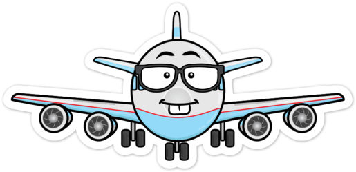 Airplane With Eyeglasses Emoji By Vector Toons - Aircraft Question (530x264), Png Download