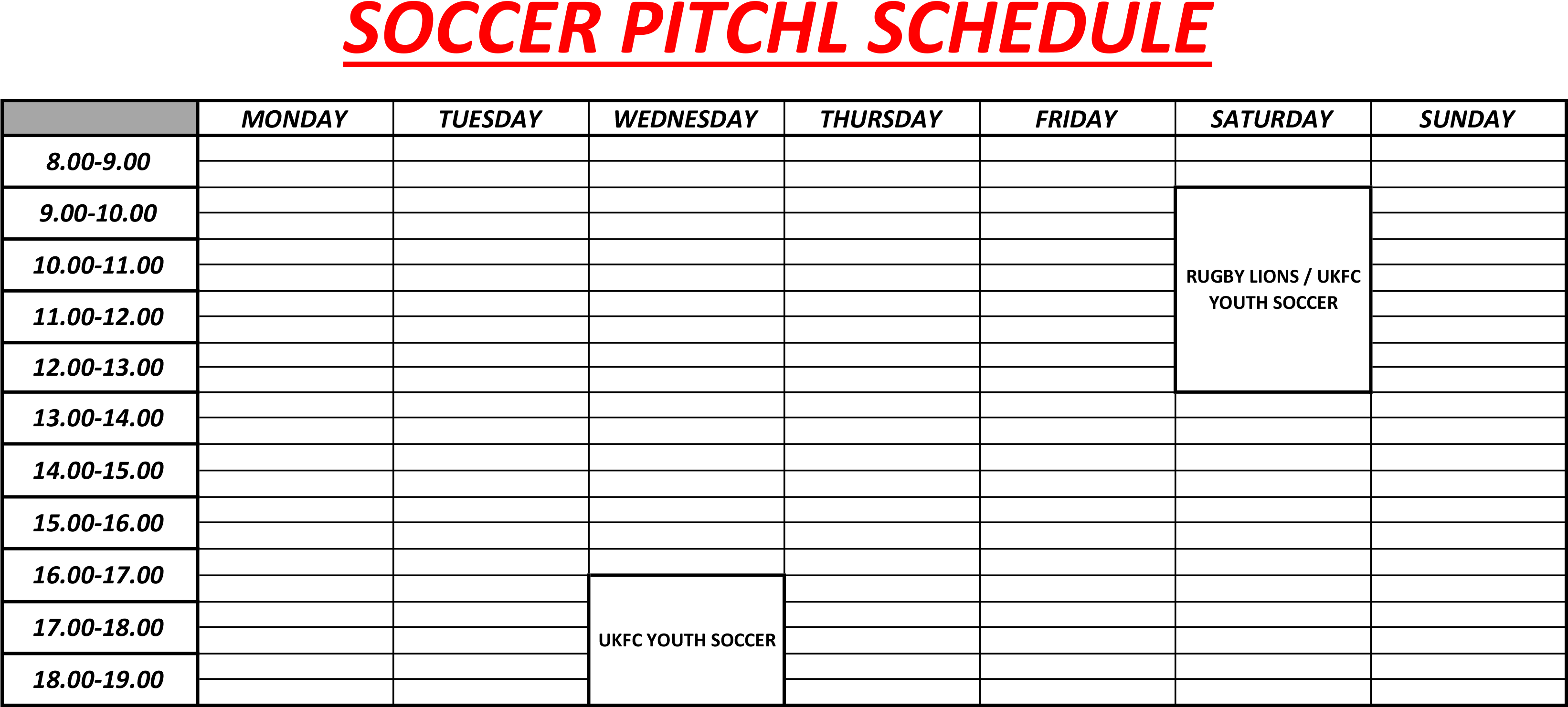 Soccer Field Schedule - Bacs (3283x1530), Png Download