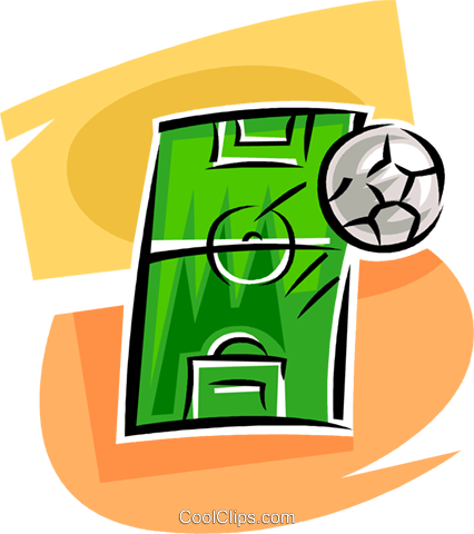 Soccer Field And Ball Royalty Free Vector Clip Art - Illustration (426x480), Png Download