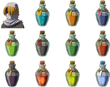 Leaked Images From Showing Off Switch Hardware - Breath Of The Wild Potions (384x384), Png Download