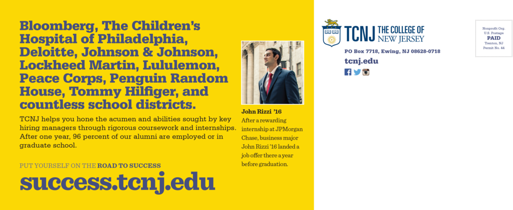 Tcnj Admissions Search Postcards Entire 2016 Suite - Poster (1000x409), Png Download