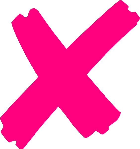 X Mark Violet Big Clip Art At Clker - Pink X Clip Art (564x600), Png Download