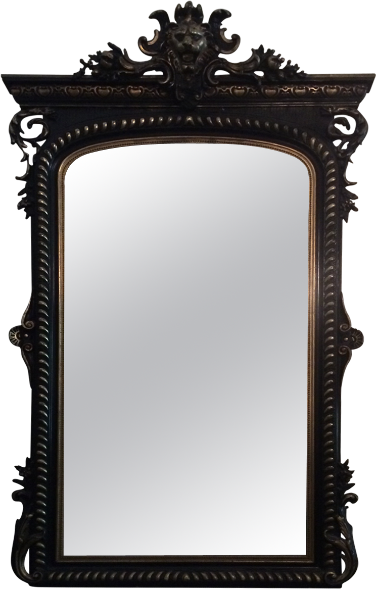 Made From Ebonized Wood With Gilt And Silver Detail, - Crested Mirror Hickory Manor House Hm6520g (1200x1200), Png Download