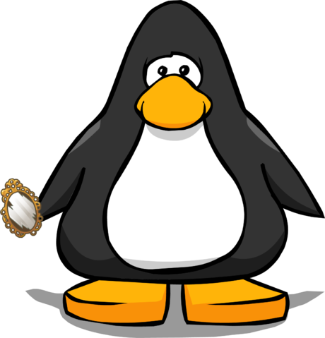 Magic Hand Mirror On A Player Card - Club Penguin Blue Horn (460x479), Png Download