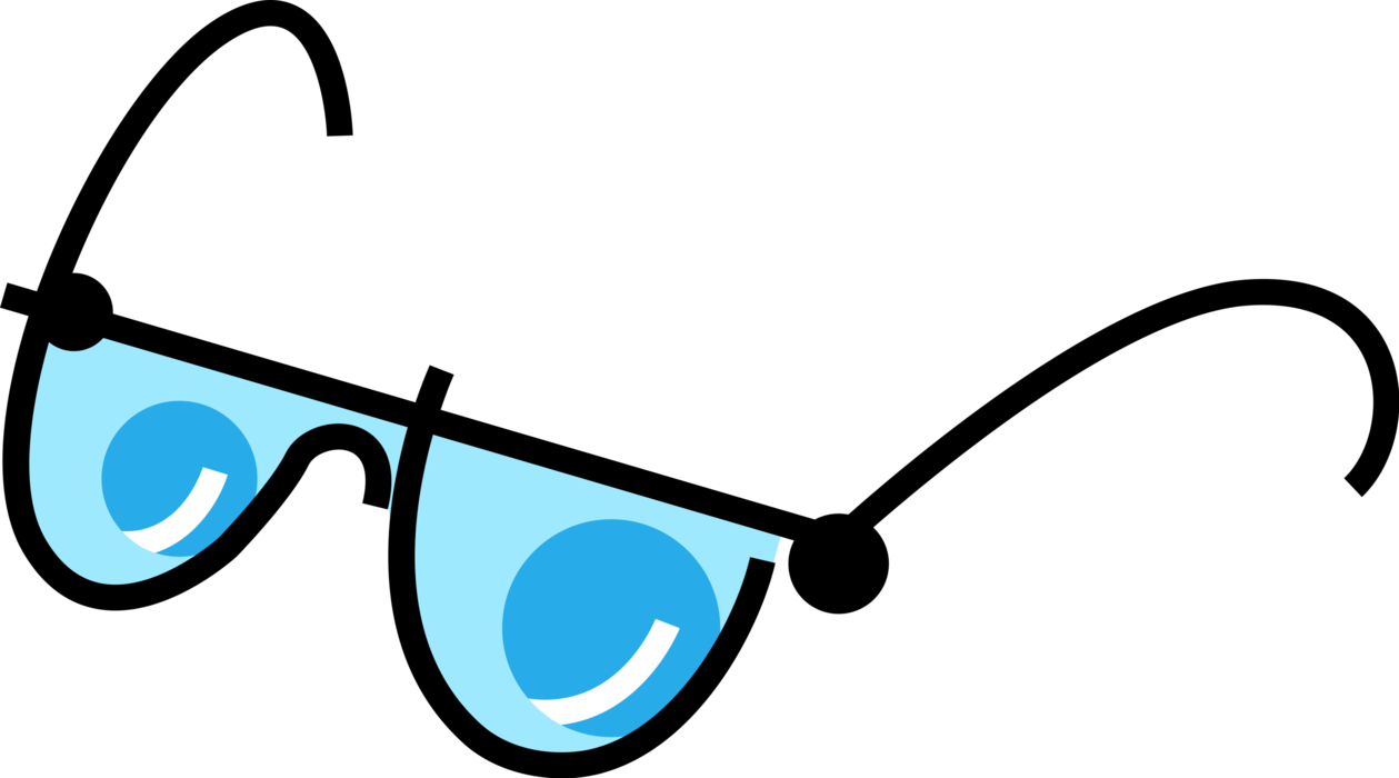 Vector Illustration Of Reading Glasses And Eyeglasses - Glasses (1259x700), Png Download