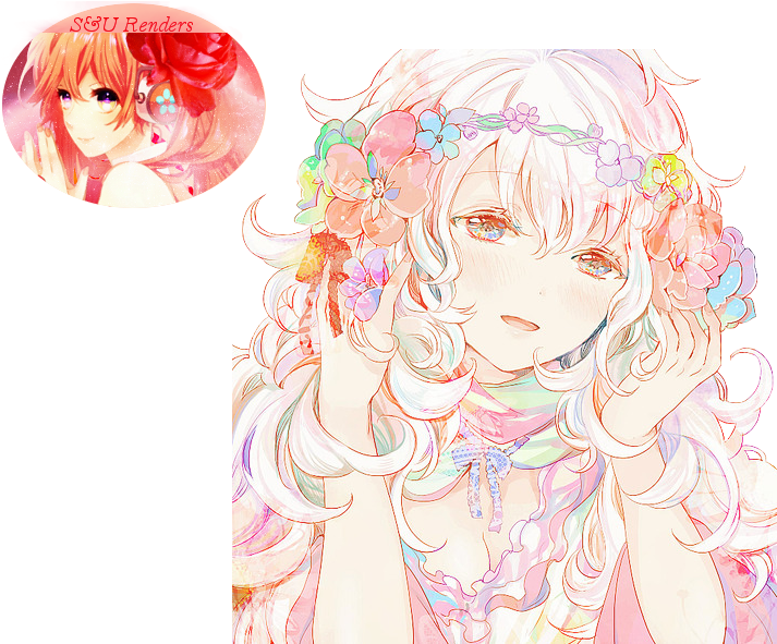 Anime Flower Girl Render (800x600), Png Download