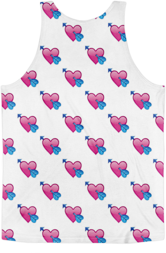 All Over Emoji Tank Top - Schwarzes Herz (1000x1000), Png Download