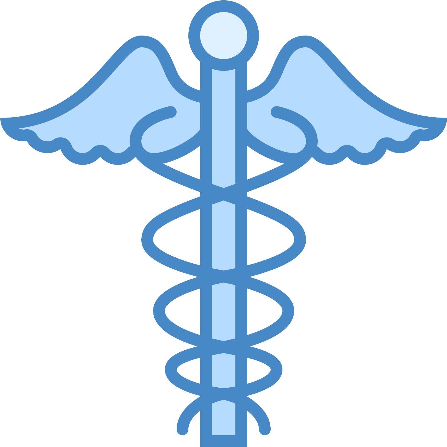 Staff Of Hermes Medicine Rod Asclepius Clip - Кадуцей Png (1600x1600), Png Download