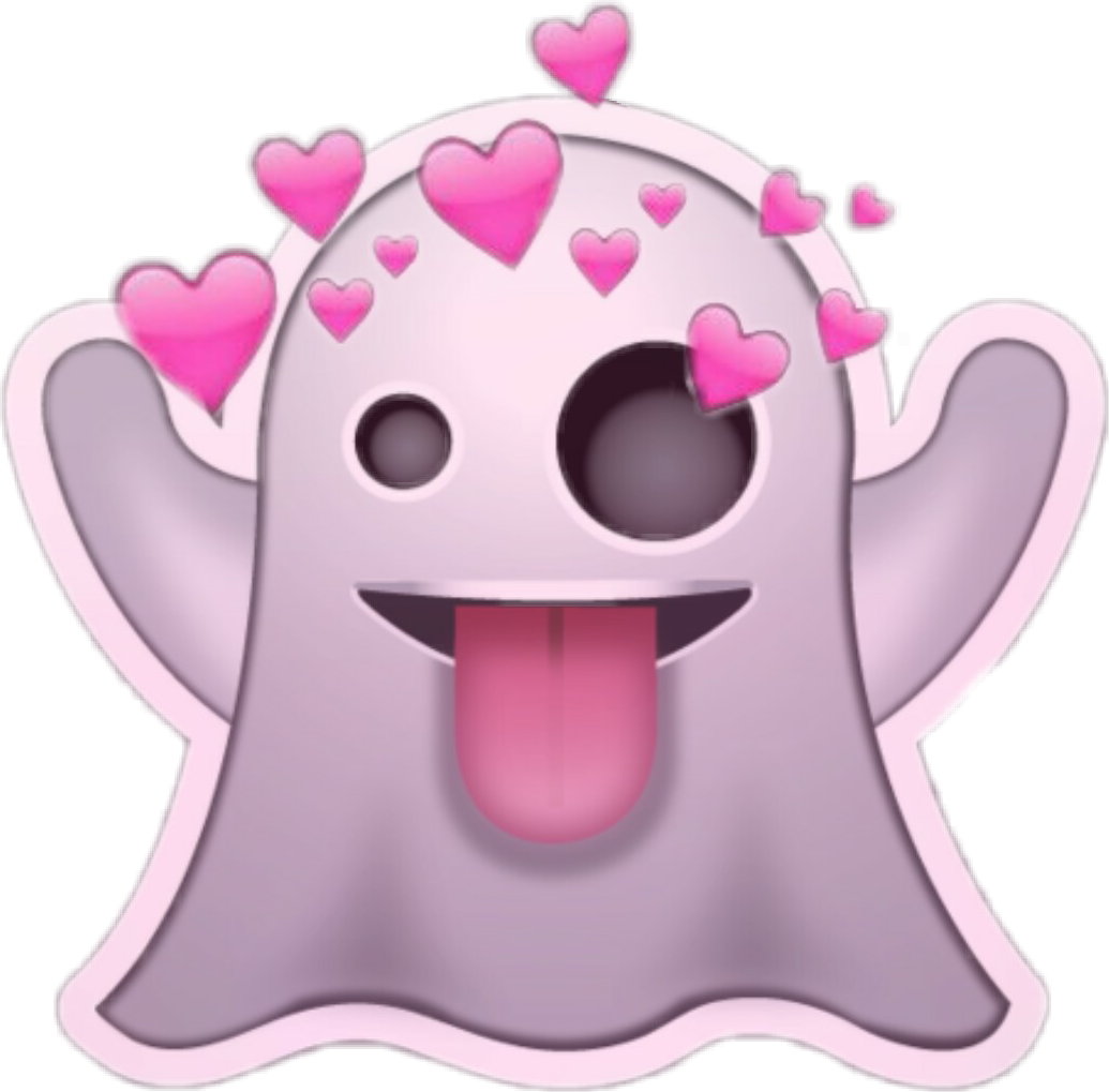 Emoji Ghost Heart Stickeremoji Tumblr Emojiedit - Ghost Emoji (1035x1019), Png Download