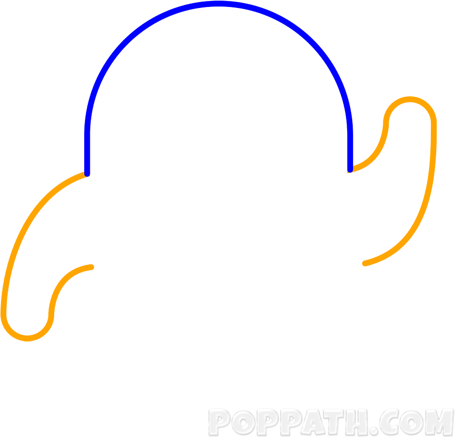 Now On The Bottom Side Start Drawing Curves Or Waves - T (1000x1000), Png Download