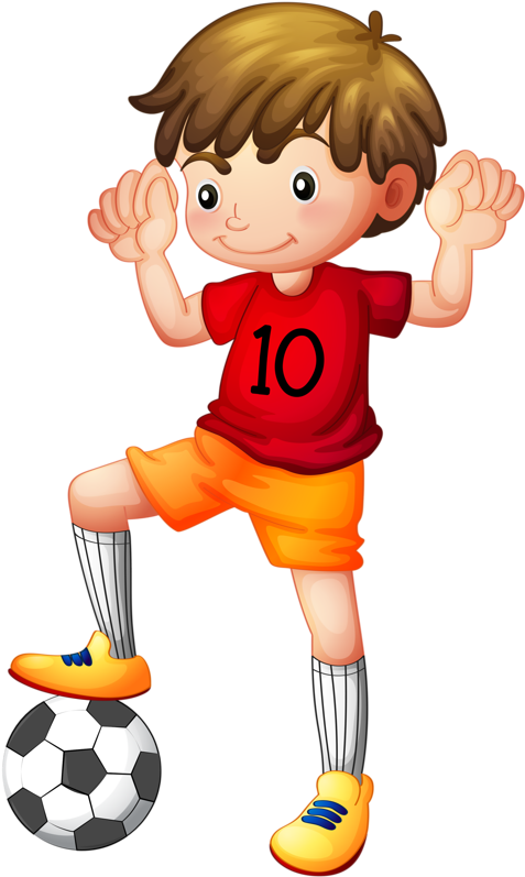 Фотки Art For Kids, Art Wall Kids, Clipart Boy, School - Boy With Football Clipart (484x800), Png Download