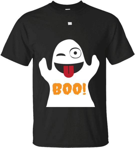 Emoji T Shirt Halloween Ghost Emoji Tongue Out Boo - I D Rather Be Fishing Shirt (600x600), Png Download