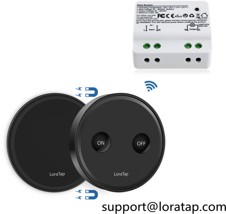 Wireless Light Switch Kit Ss001ks Blk 1 800 800 - Latching Relay (768x768), Png Download