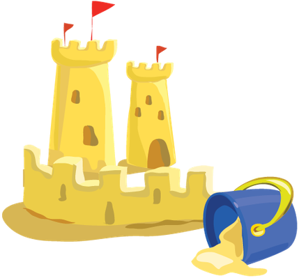 Baby Items On The Beach - Beach Clipart Png (461x399), Png Download