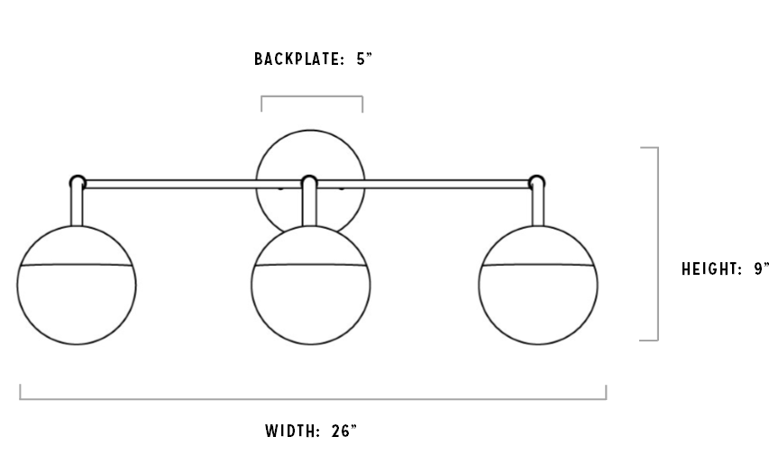 3 Orb Vanity Light - Light (913x526), Png Download