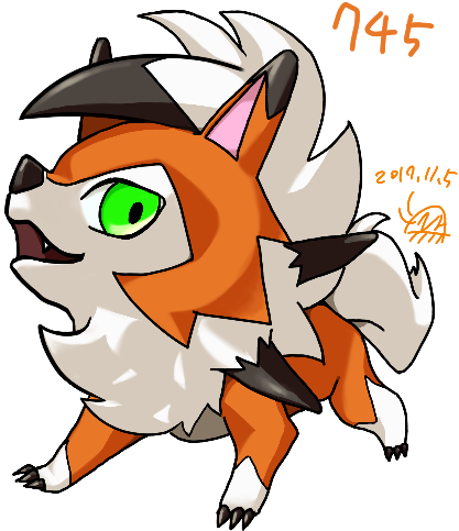 Pokemon Lycanroc Lycanroc Dusk Form Aggron Raticate - Cartoon (500x500), Png Download