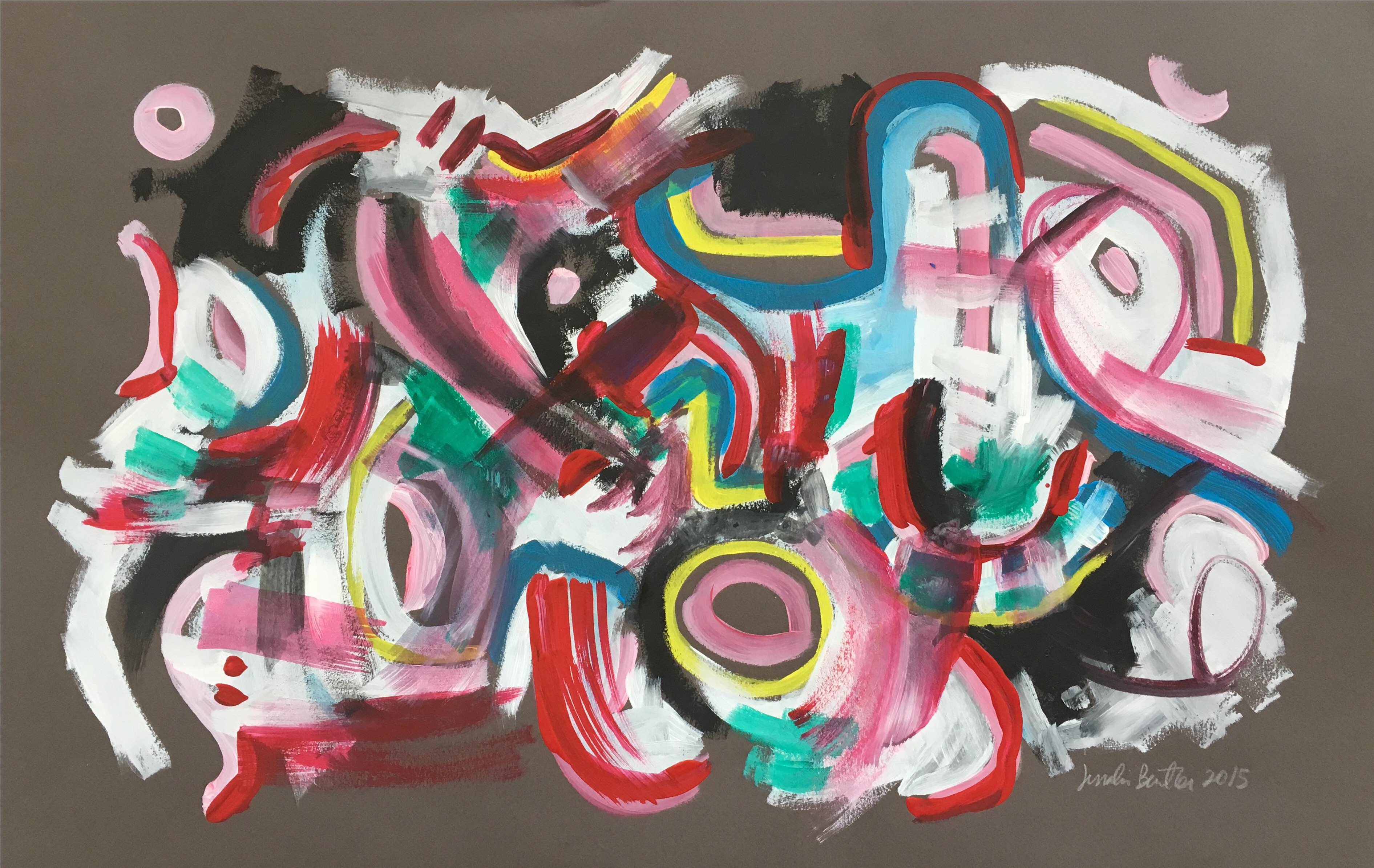Graphic Free Library Playful Painting By Jessalin Beutler - Abstract Art (4201x2656), Png Download
