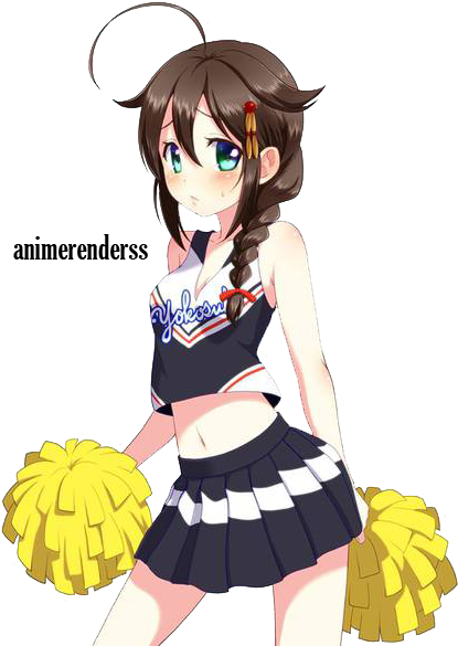 Collection Of Cheerleader - Cute Anime Girl Cheerleader (444x600), Png Download