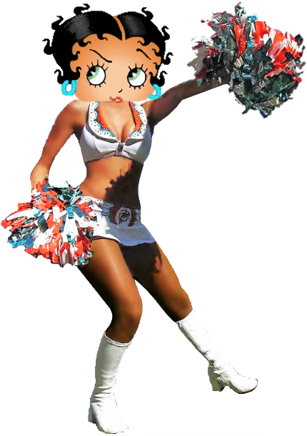 Betty Boop Dolphins Cheerleader Photo Bettyboopdolphins - Betty Boop Miami Dolphins (464x620), Png Download