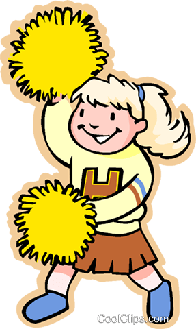 Girl Cheer Leader Royalty Free Vector Clip Art Illustration - Cheerleading (287x480), Png Download