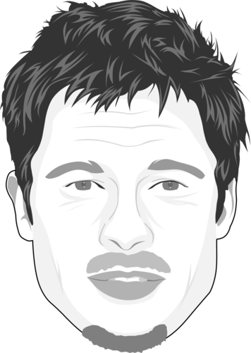 Brad Pitt Caricate Of Brad Pitt By Thecartoonist - Tom Cruise Line Art (356x500), Png Download