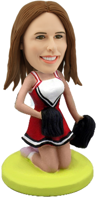 Customized Bobblehead Cheerleader - Generaloneattribute Cheerleader Kneeling Bobblehead (500x500), Png Download