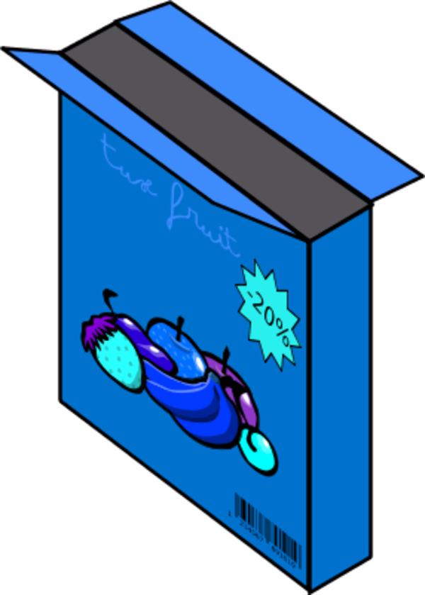 Vector Clip Art - Open Cereal Box Clipart (600x839), Png Download