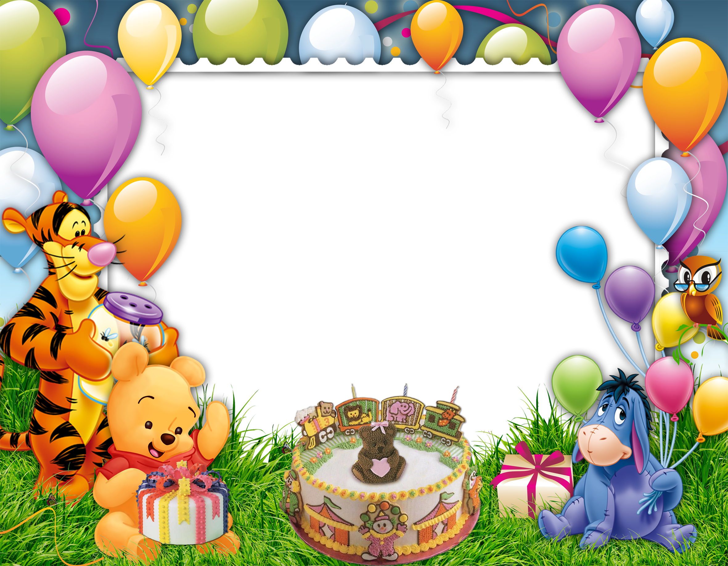 15 Happy Birthday Frames And Borders Png For Free On - Winnie The Pooh (1600x1243), Png Download