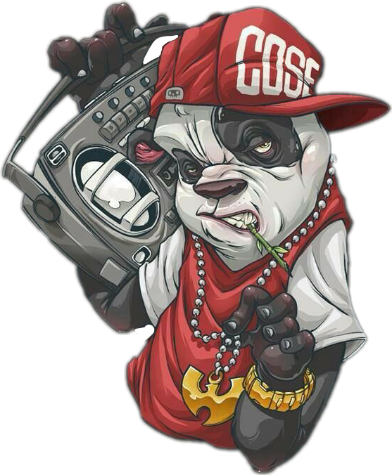 Dogs Wutang Rap Hiphop Stickers - Hip Hop Cartoon Tattoos (557x676), Png Download